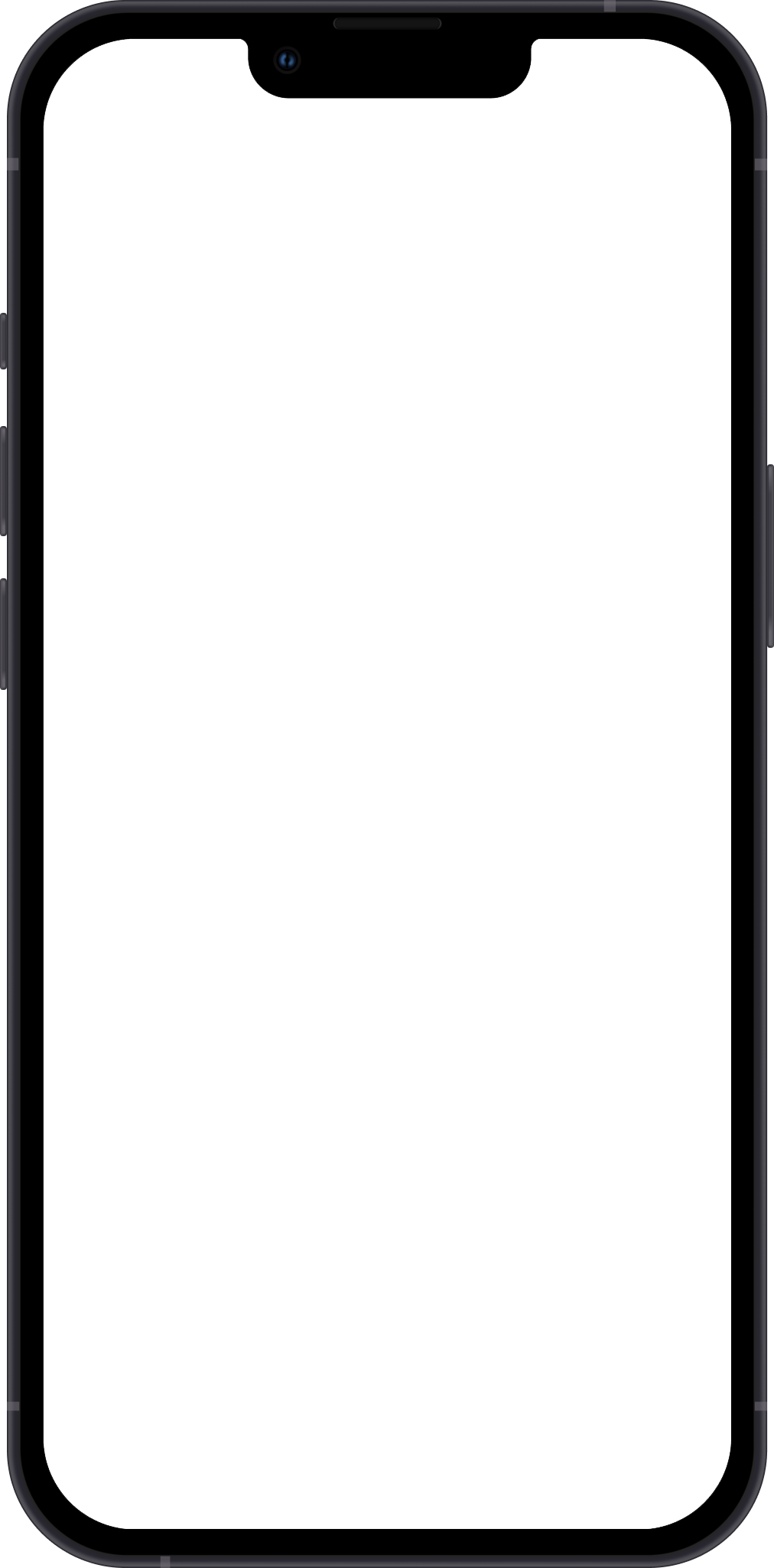Deposits mobile device mockup, dark theme